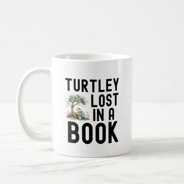 Mug Drôle Turtle Book Lover Lecture Citation (Gauche)