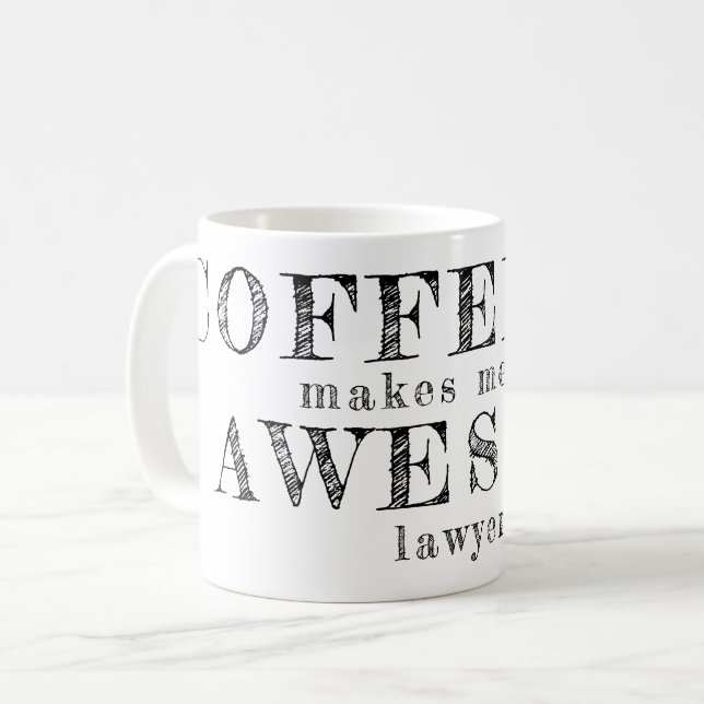 Mug Drôle typographie cadeau personnalisé pour avocat (Devant gauche)
