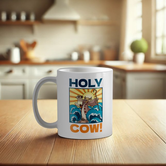 Mug Drôle vache Sainte vache! Caricature d'animal de j (Créateur téléchargé)