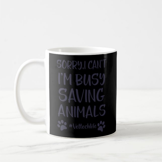 Mug Drôle Vet Tech Sweat - shirt à capuche Je Ne Peux  (Gauche)