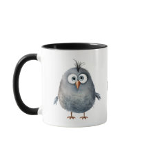 Drôle whimsical mignon petit dessin animé d'oiseau