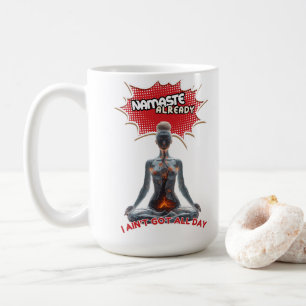 Mug Drôle Yoga Comic Pop Art - "Namaste Déjà"