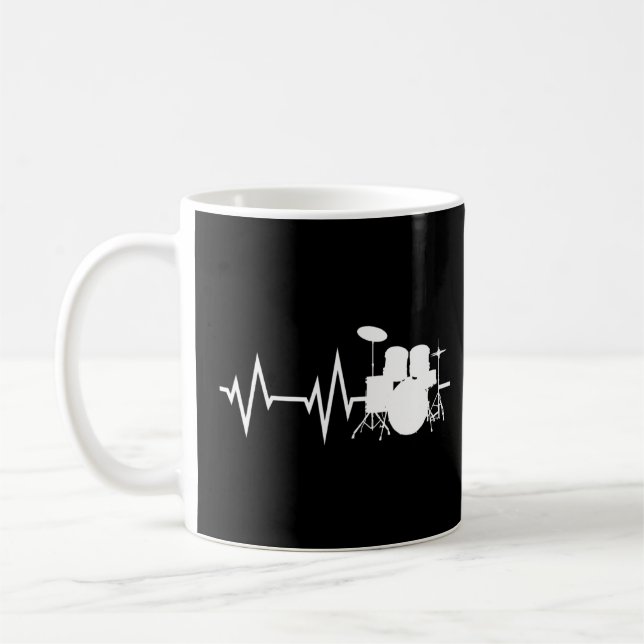 Mug Drum Player Heartbeat Drumming Graphisme (Gauche)
