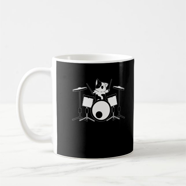 Mug Drummer Cat Drumset Animaux de compagnie Drum Musi (Gauche)