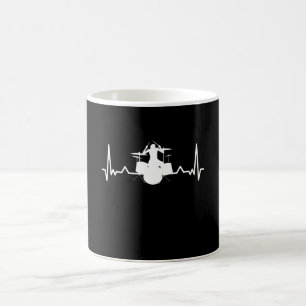 Mug Drummer Drumming Coeur beat Funny Giant