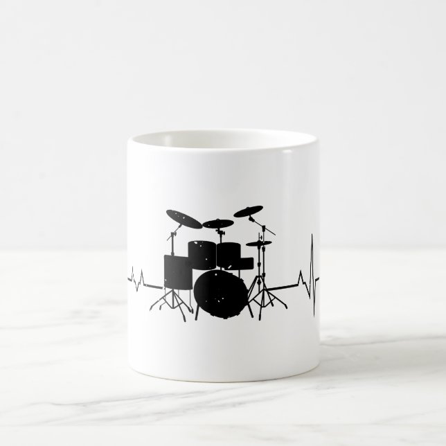 Mug Drummer Gift Heartbeat batterie d'instruments de m (Centre)