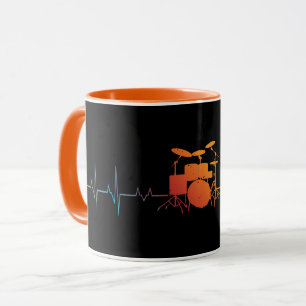 Mug Drummer Gift Heartbeat batterie d'instruments de m