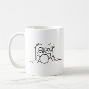 Mug Drummer Music Design Drums One-Line