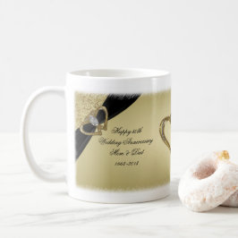 Mug du 50e anniversaire du Mariage Gold Black