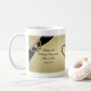 Mug du 50e anniversaire du Mariage Gold Black