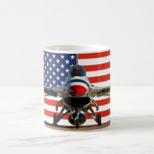 Mug du drapeau américain F-16