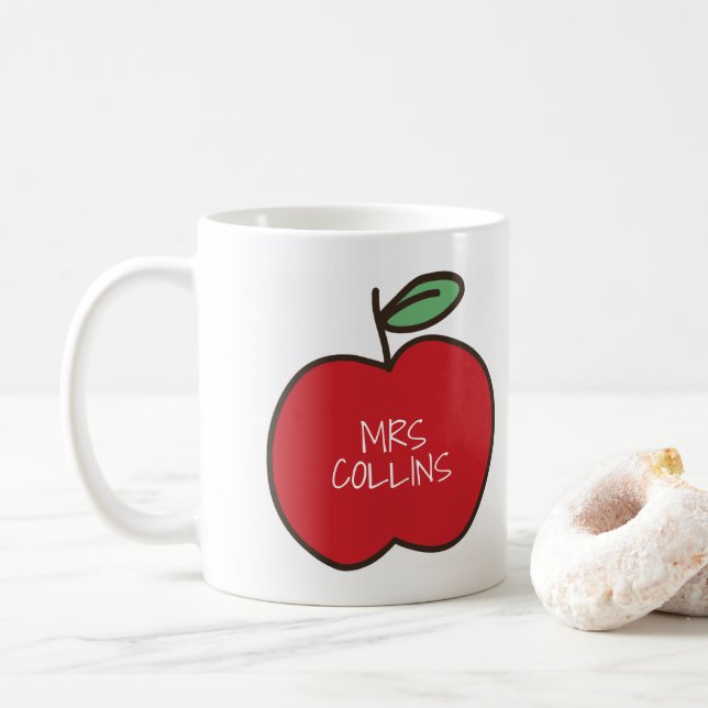 Mug du nom de l'enseignant personnalisé (Avec donut)