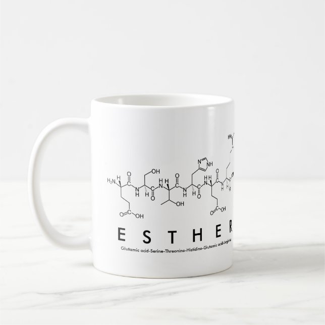 Mug du nom du peptide Esther (Gauche)