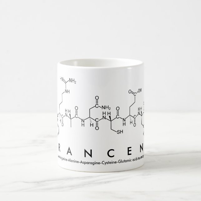 Mug du nom du peptide Francena (Centre)