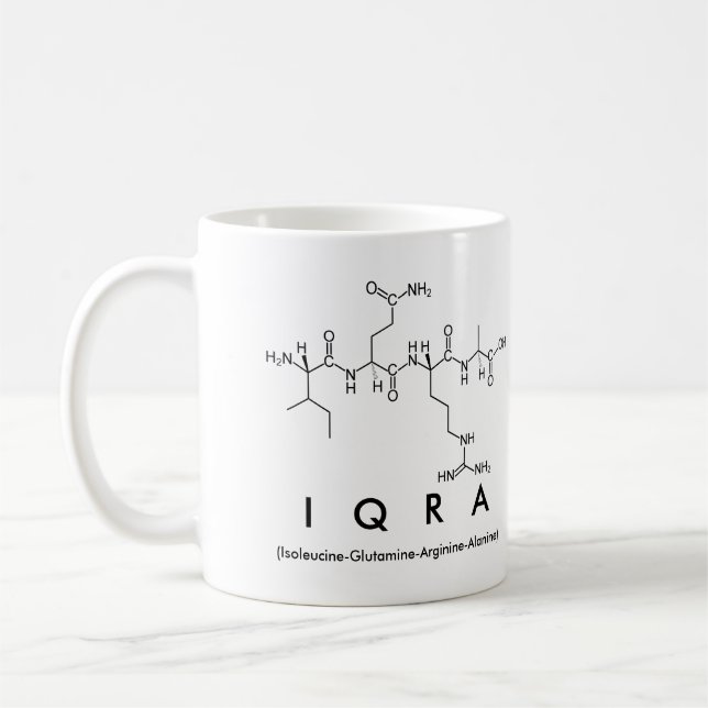 Mug du nom du peptide Iqra (Gauche)