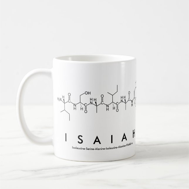 Mug du nom du peptide Isaiah (Gauche)