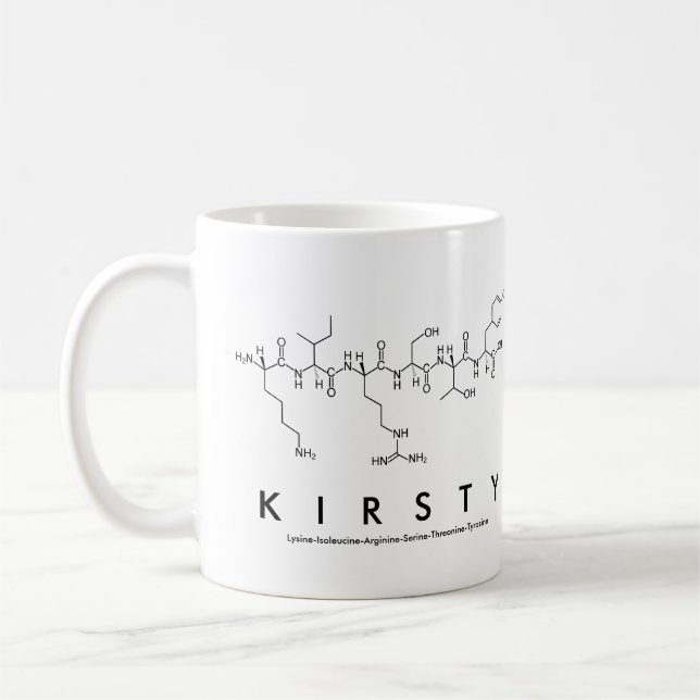 Mug du nom du peptide Kirsty (Gauche)