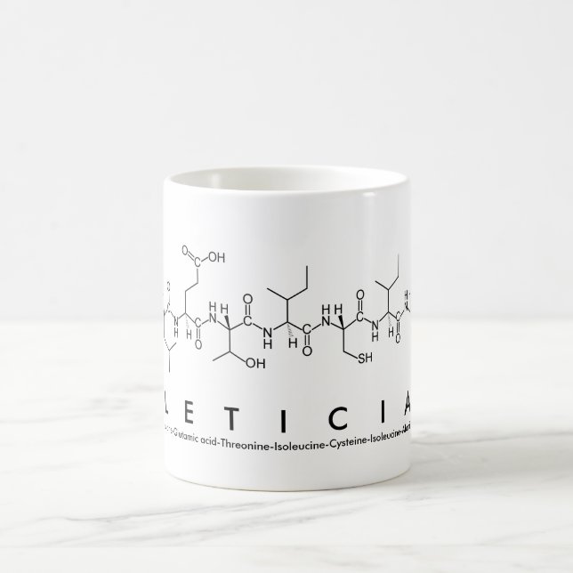 Mug du nom du peptide Leticia (Centre)