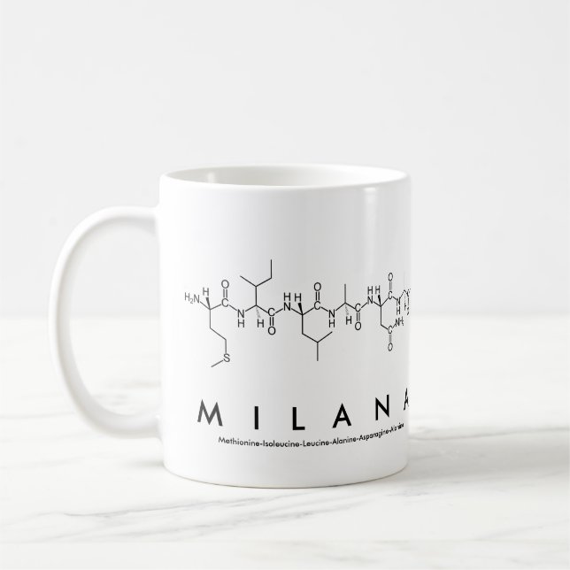 Mug du nom du peptide Milana (Gauche)