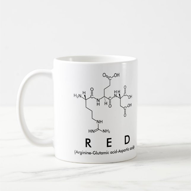 Mug du nom du peptide rouge (Gauche)