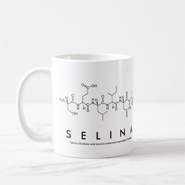 Mug du nom du peptide Selina (Gauche)