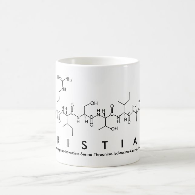 Mug du nom du peptide tristien (Centre)