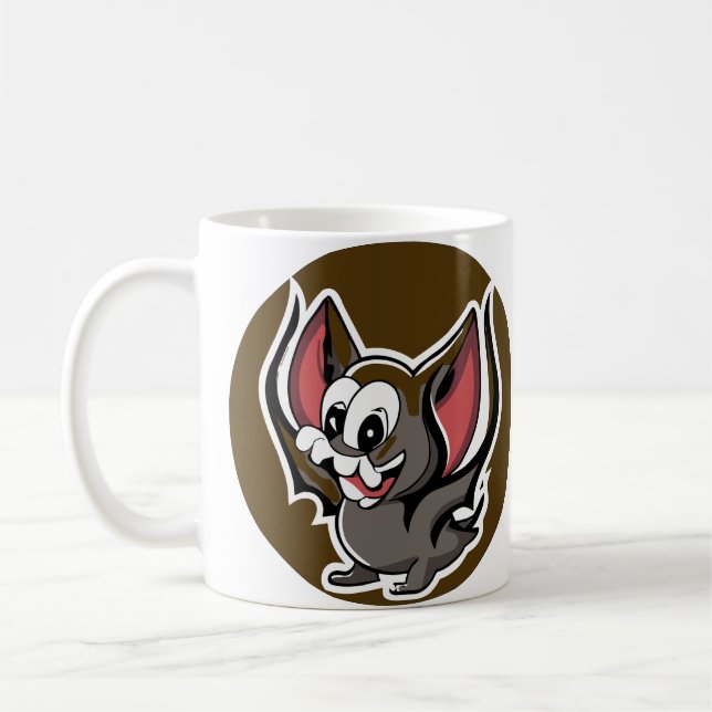 Mug dulce tierno murciélago alado negro gótico (Gauche)