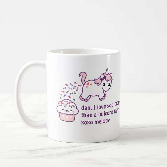 Mug Dunette rose de licorne (Gauche)