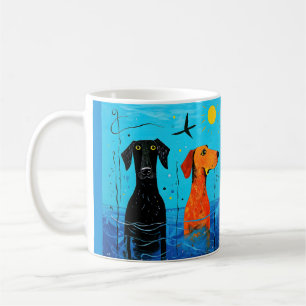 Mug "Duo aquatique de la joie" - Chiens surréalistes e