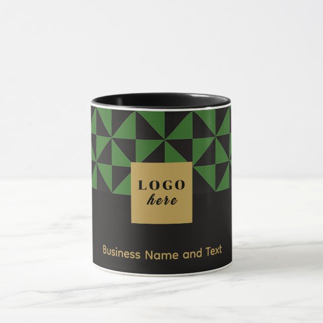 Mug Duo artisanat noir et mousse d'olive - Logo d'entr (Centre)