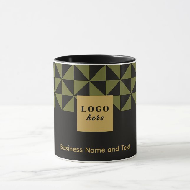 Mug Duo artisanat noir et mousse d'olive - Logo d'entr (Centre)