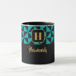 Mug Duo Geo Noms Turquoises et noirs