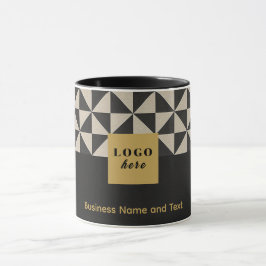 Mug Duo noir et pierre gris artisanat - Logo d'affaire