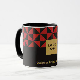 Mug Duo noir et rouge pourpre - Business Logo