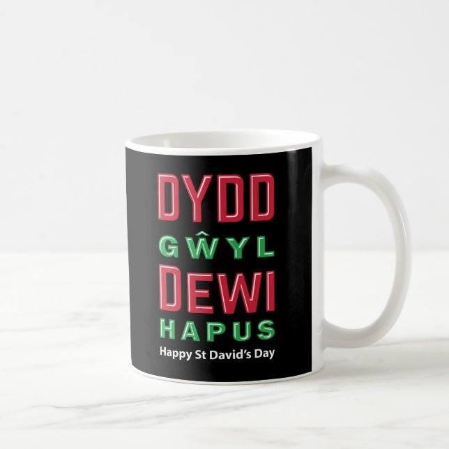 Mug Dydd Giles Dewi Hapus Joyeux St Davids Jour 5 (Droite)