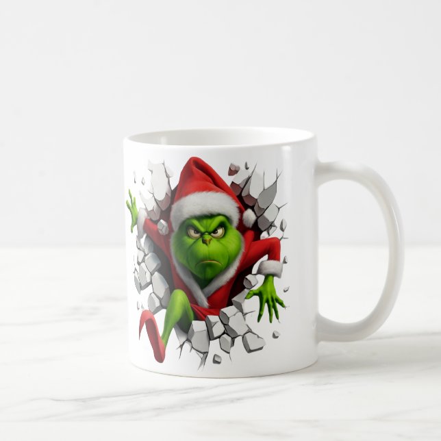 Mug Dynamic Grinch With Festive Design Breaking wall (Droite)