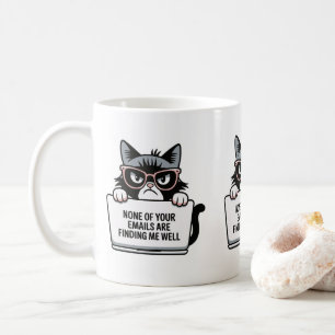 Mug E-Mail Sarcasme Travail De Maison Chat Sassy Milie