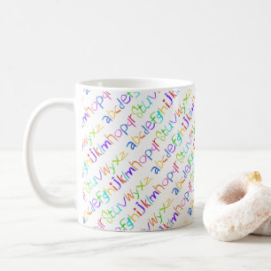 Mug EAC coloré arc-en-ciel Crayons écriture manuscrite