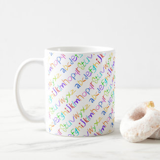 Mug EAC coloré arc-en-ciel Crayons écriture manuscrite