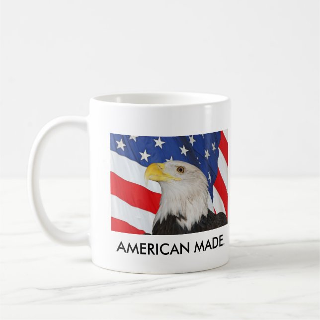 Mug Eagle chauve patriotique et drapeau américain (Gauche)