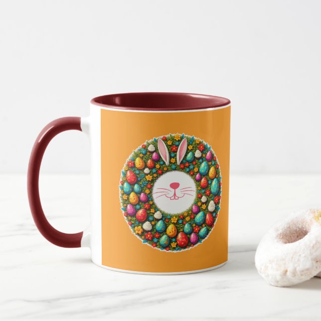 Mug Easter Bunny Wreath – Cute Style caneca (Avec donut)