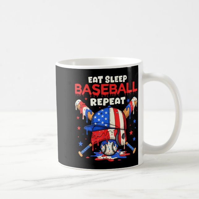 Mug Eat Sleep Baseball Repeat Funny Ice Cream Drip Cro (Droite)