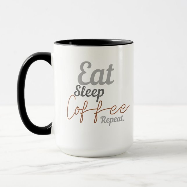 Mug eat sleep coffee repeat (Gauche)