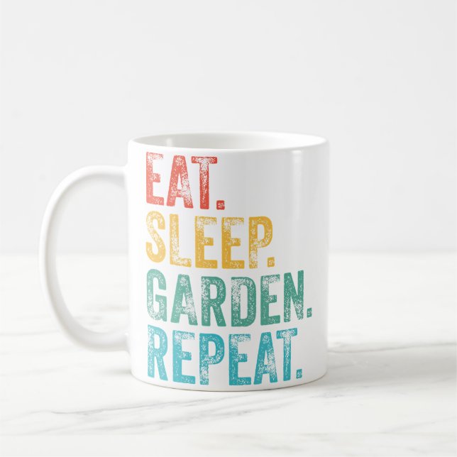 Mug Eat Sleep Garden Repeat Gardening Gardeners Funny  (Gauche)