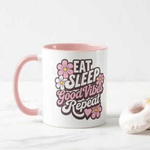 Mug Eat Sleep Good Vibes Répéter
