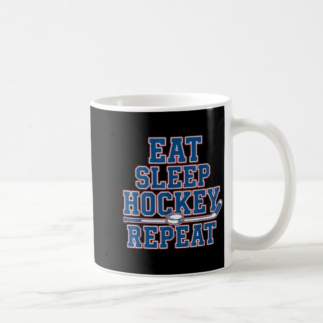 Mug Eat Sleep Hockey Repeat Ice Hockey For Teens Kids  (Droite)