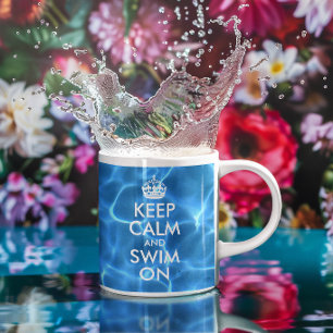 Mug Eau de piscine bleue Gardez votre calme et continu