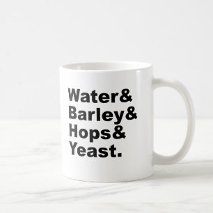 Mug Eau & Orge & Houblon & Levure   Ingrédients de Biè