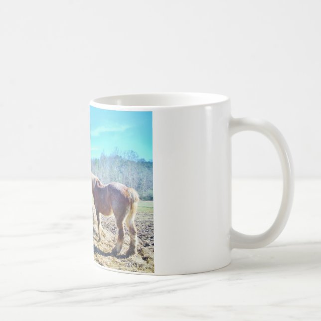 Mug Ébauche secourue Chevaux mangeant foin (Droite)