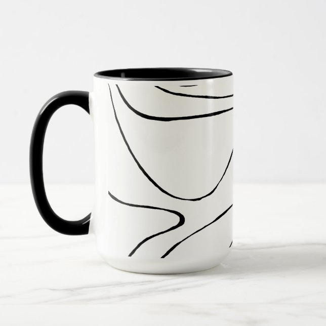 Mug Ebb et flux 2 - Noir et blanc (Gauche)